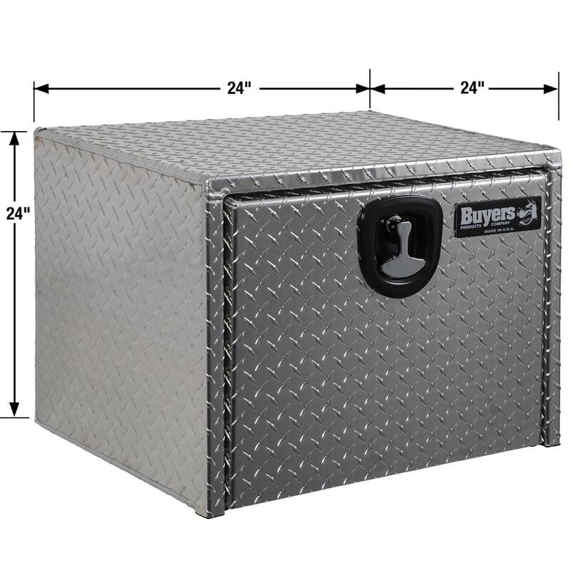 Buyers Products Company 24 in. x 24 in. x 24 in. Diamond Plate Tread Aluminum Underbody Truck Tool Box - 1705130