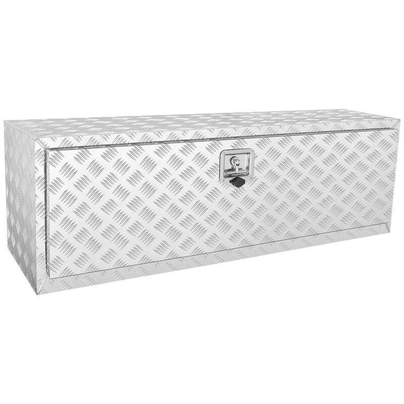 VEVOR 48 in. x 17 in. x 18 in. Underbody Truck Tool Box Aluminum Pickup Storage Box with Lock Keys Latch for Truck Van Trailer - CDK481718INCHFIYXV0