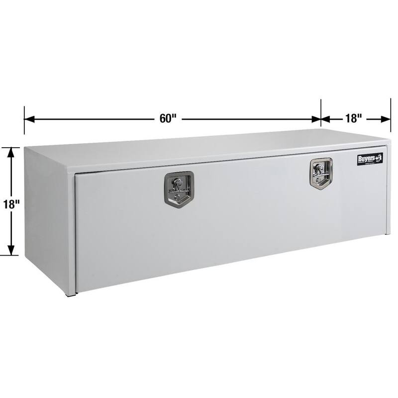 Buyers Products Company 18 in. x 18 in. x 60 in. White Steel Underbody Truck Tool Box - 1702415