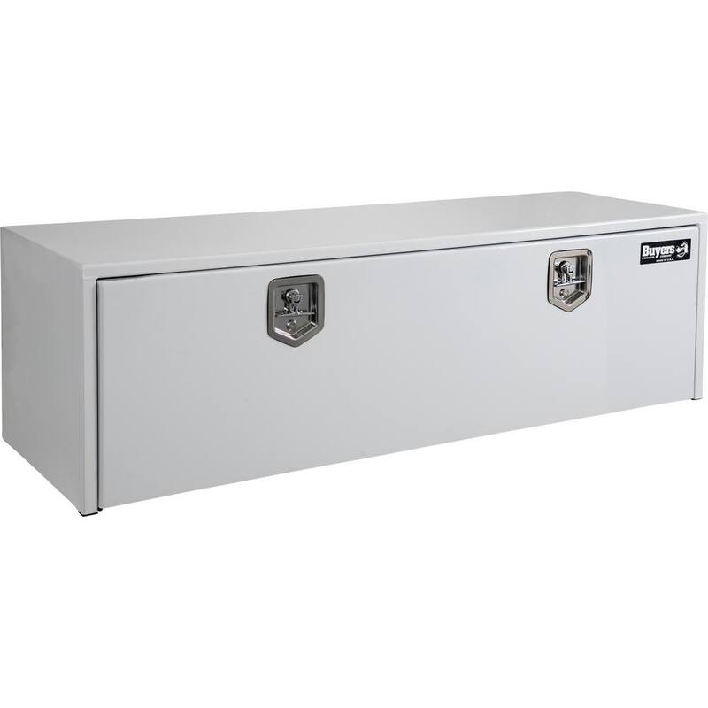 Buyers Products Company 18 in. x 18 in. x 60 in. White Steel Underbody Truck Tool Box - 1702415