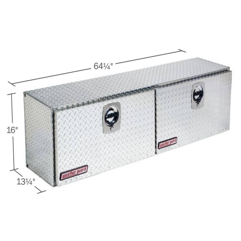 Weather Guard 64.25 Diamond Plate Aluminum Full Size Top Mount Truck Tool Box - 364-0-02