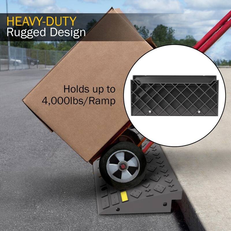 Stalwart 4-Ton Capacity Curb Ramps (Set of 2) - HW6000030