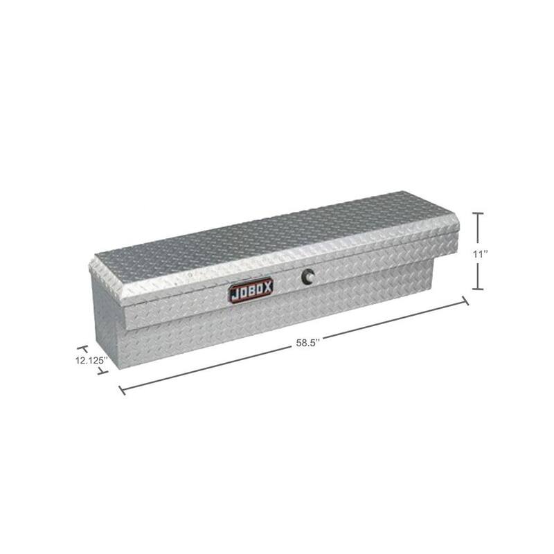 Crescent Jobox 58-1/2 in. Long Lid Diamond Plate Bright Aluminum Inner Side Mount Truck Box with Gear-Lock Latch - PAN1442000