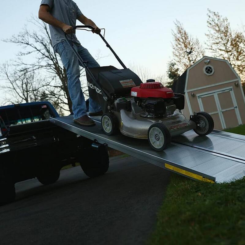 EZ-ACCESS Aluminum 8 ft. Single Fold Portable Loading Ramp in Silver - TRAVERSE SF08