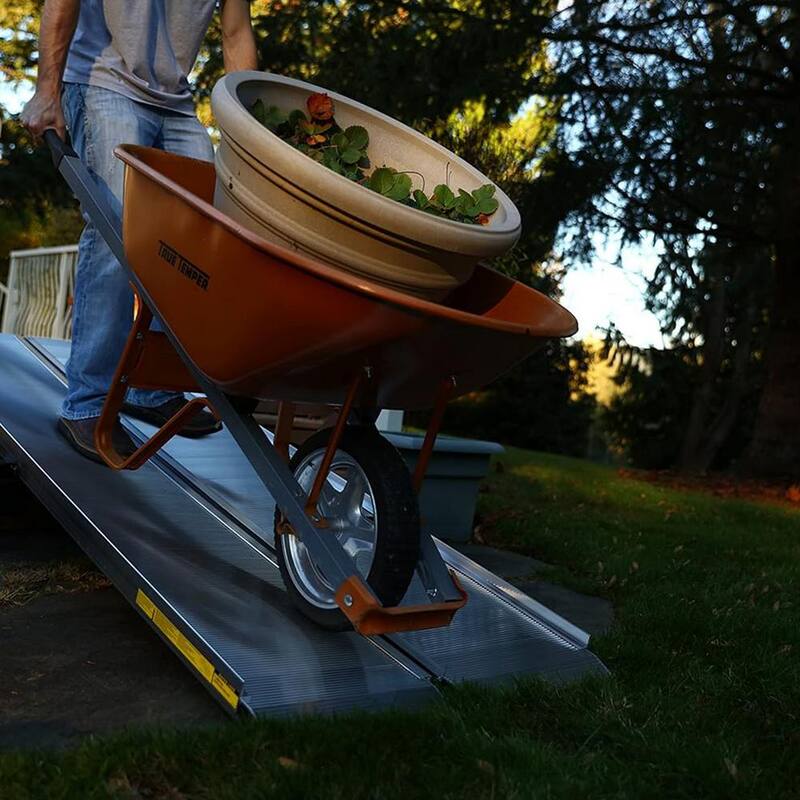 EZ-ACCESS Aluminum 8 ft. Single Fold Portable Loading Ramp in Silver - TRAVERSE SF08