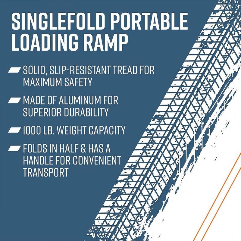 EZ-ACCESS Aluminum 8 ft. Single Fold Portable Loading Ramp in Silver - TRAVERSE SF08