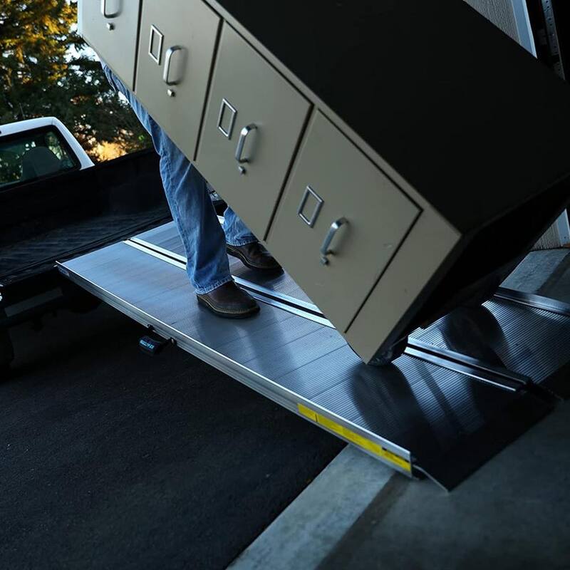 EZ-ACCESS Aluminum 8 ft. Single Fold Portable Loading Ramp in Silver - TRAVERSE SF08