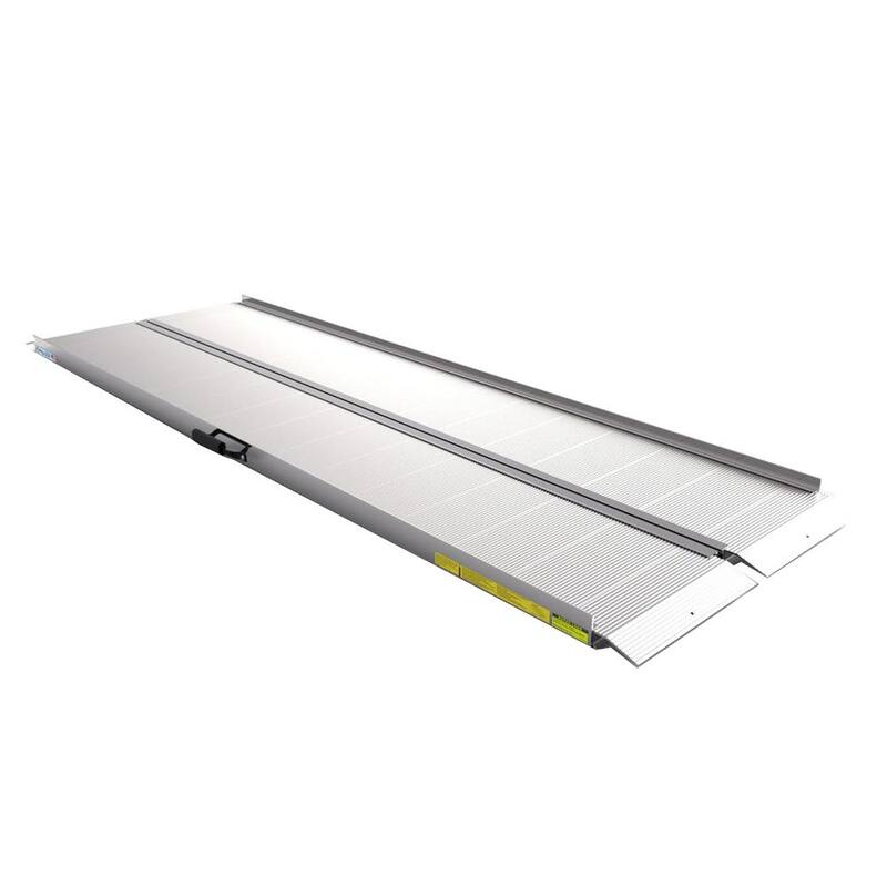 EZ-ACCESS Aluminum 8 ft. Single Fold Portable Loading Ramp in Silver - TRAVERSE SF08