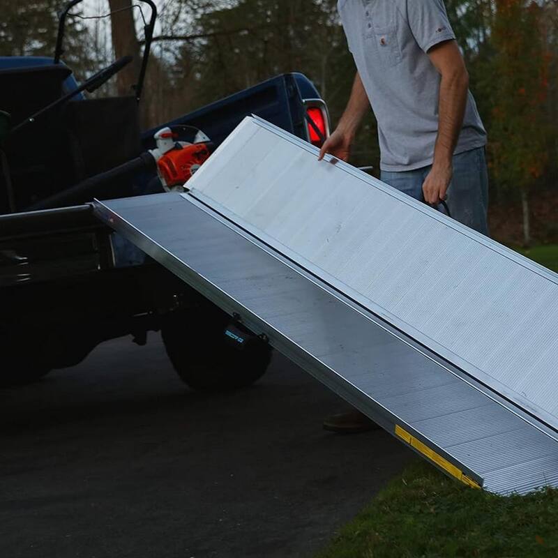 EZ-ACCESS Aluminum 8 ft. Single Fold Portable Loading Ramp in Silver - TRAVERSE SF08
