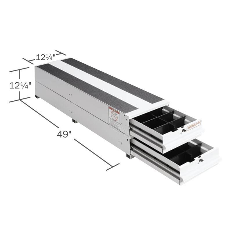 Weather Guard 12.25 in. Aluminum Stacked Itemizer Van Drawer Unit in Brite White - 326-3