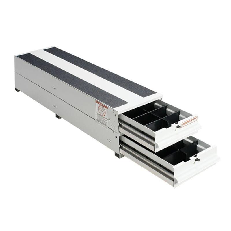 Weather Guard 12.25 in. Aluminum Stacked Itemizer Van Drawer Unit in Brite White - 326-3