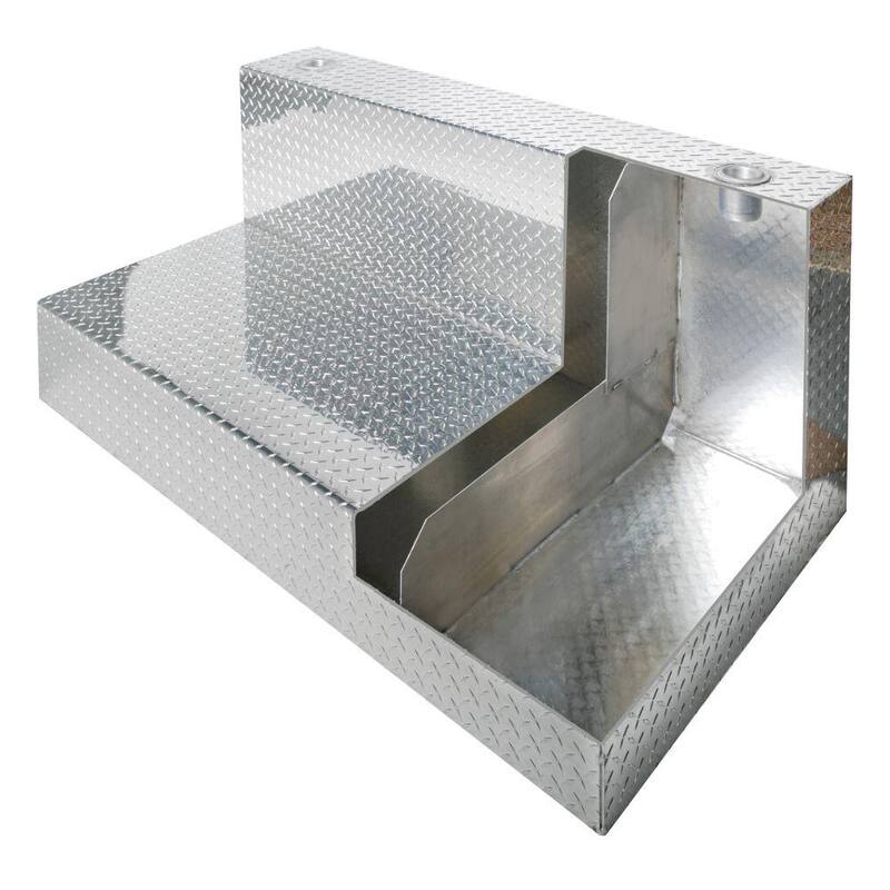 Crescent Jobox L-Shaped Aluminum Liquid Transfer Tank in Silver Metallic - 437000