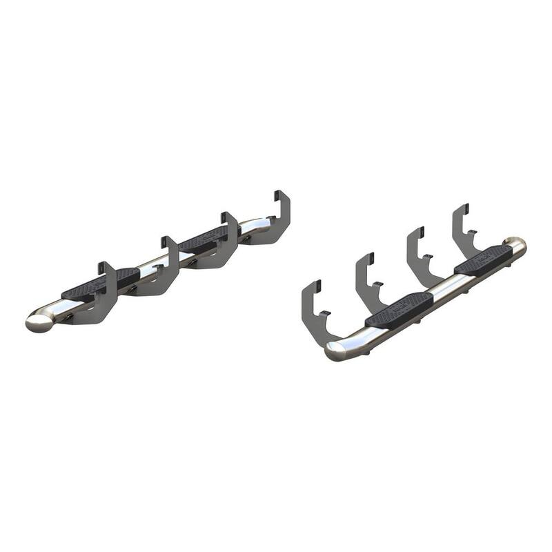 Aries 4-Inch Oval Polished Stainless Steel Nerf Bars, Select Chevrolet Silverado, GMC Sierra 1500, 2500, 3500 HD Crew Cab - S224053-2