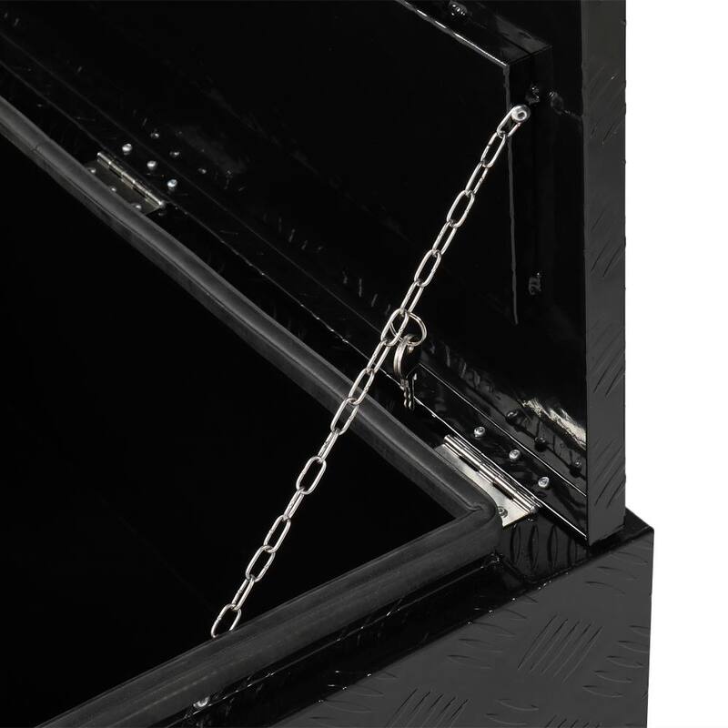 Karl home 36 in. Black Diamond Plate Aluminum Underbody Truck Tool Box Double Lock with Key - 663070966395