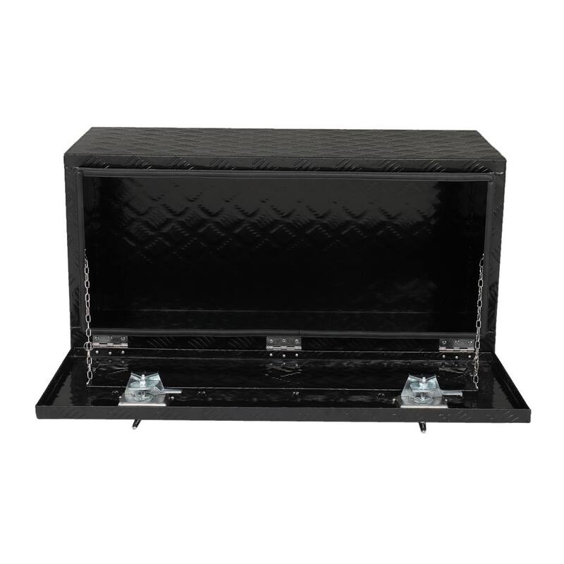 Karl home 36 in. Black Diamond Plate Aluminum Underbody Truck Tool Box Double Lock with Key - 663070966395