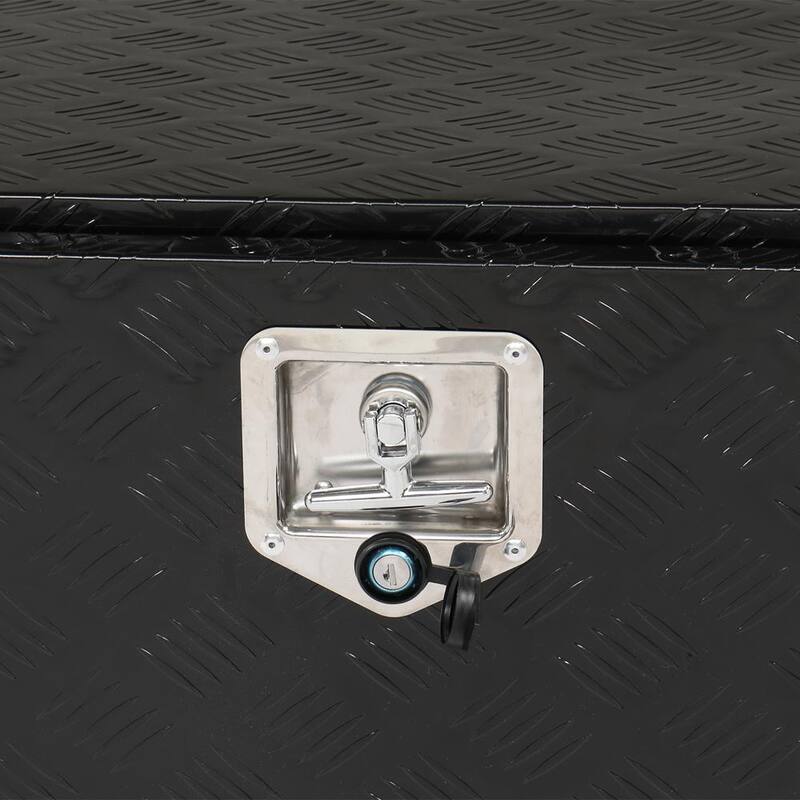 Karl home 36 in. Black Diamond Plate Aluminum Underbody Truck Tool Box Double Lock with Key - 663070966395