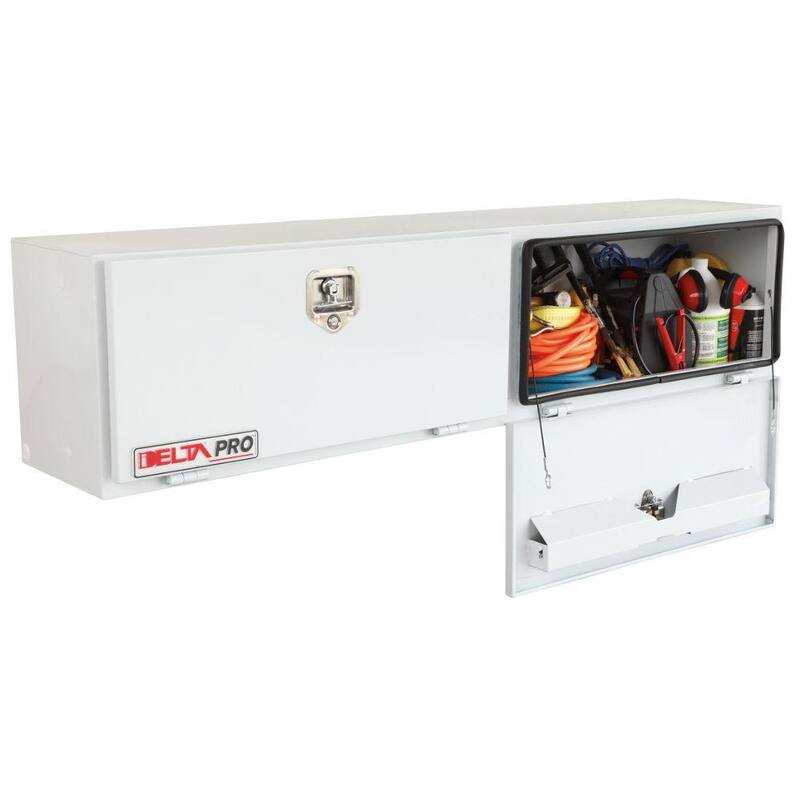 Crescent Jobox 72 in. White Steel Top Mount Truck Tool Box with Mounting Kit - 577000