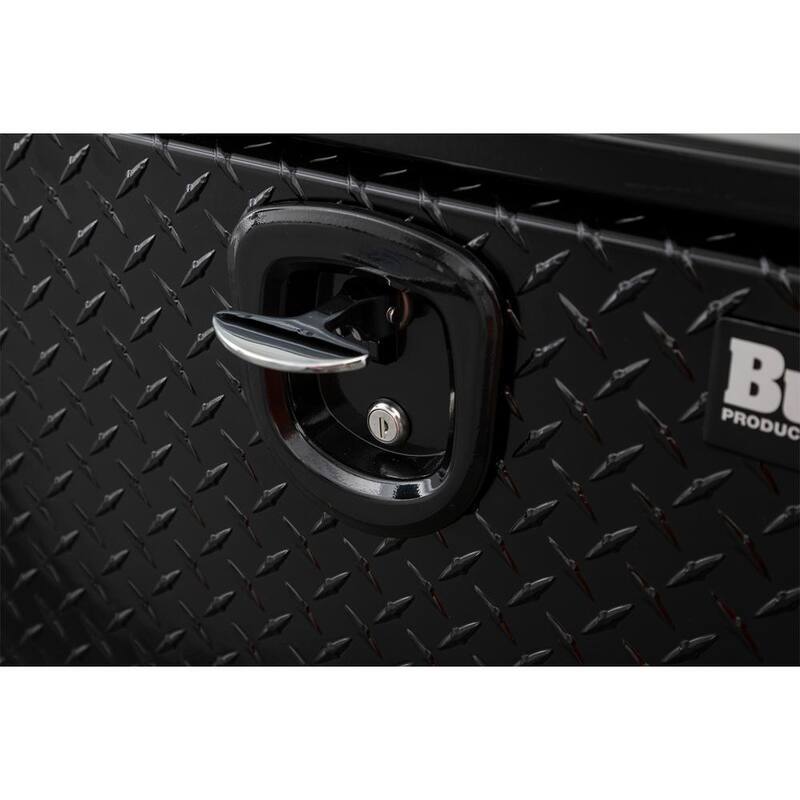 Buyers Products Company 18 in. x 18 in. x 24 in. Gloss Black Steel Underbody Truck Tool Box with Aluminum Door - 1702500