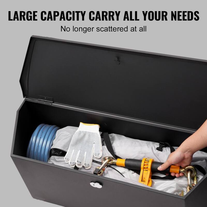 VEVOR Trailer Tongue Box, Carbon Steel Truck Tool Box Chest, Heavy Duty Trailer Box Storage with Lock and Keys, Utility Tool - T36X12X12INCHJ5V8V0-0711