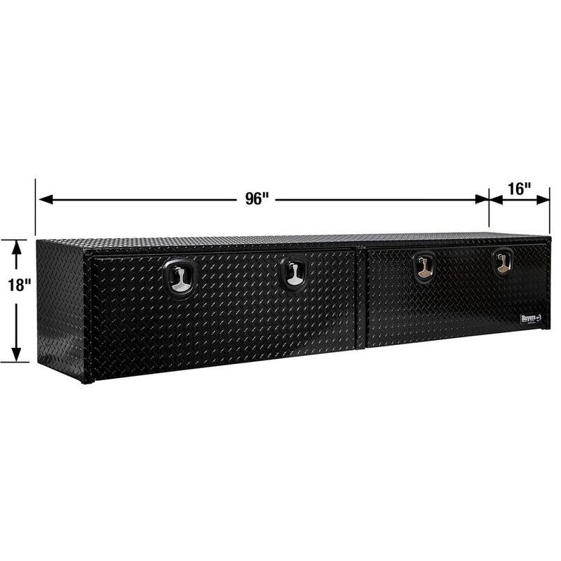 Buyers Products Company 96 in. Black Diamond Tread Aluminum Top Mount Truck Tool Box - 1721568