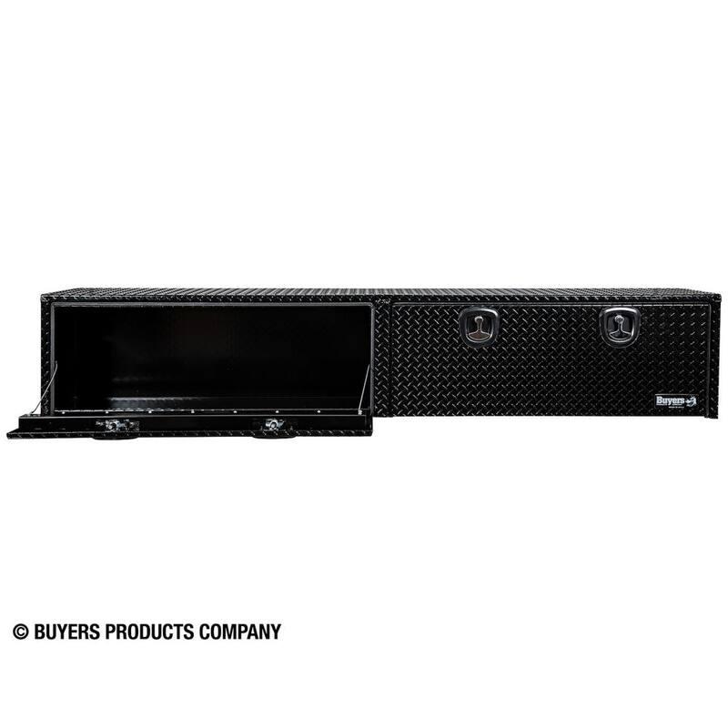 Buyers Products Company 96 in. Black Diamond Tread Aluminum Top Mount Truck Tool Box - 1721568