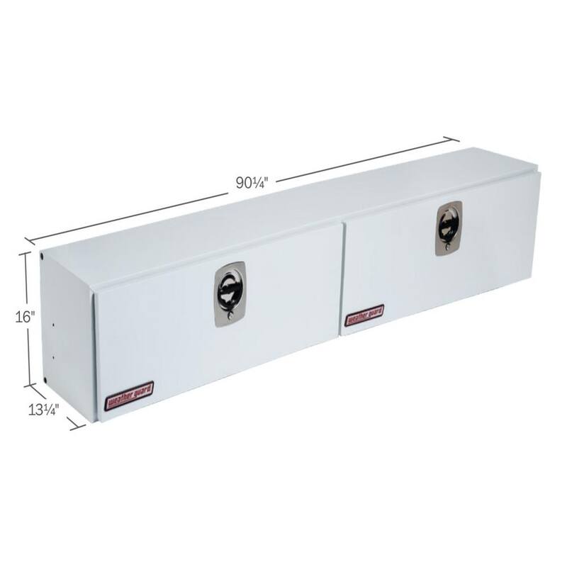 Weather Guard 90.25 White Steel Full Size Top Mount Truck Tool Box - 290-3-02