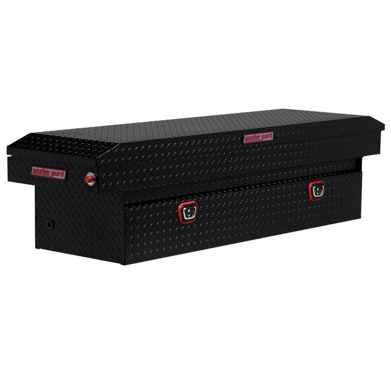 Weather Guard 72 in. Gloss Black Aluminum Full Size Crossbed Truck Tool Box - 127-5-03