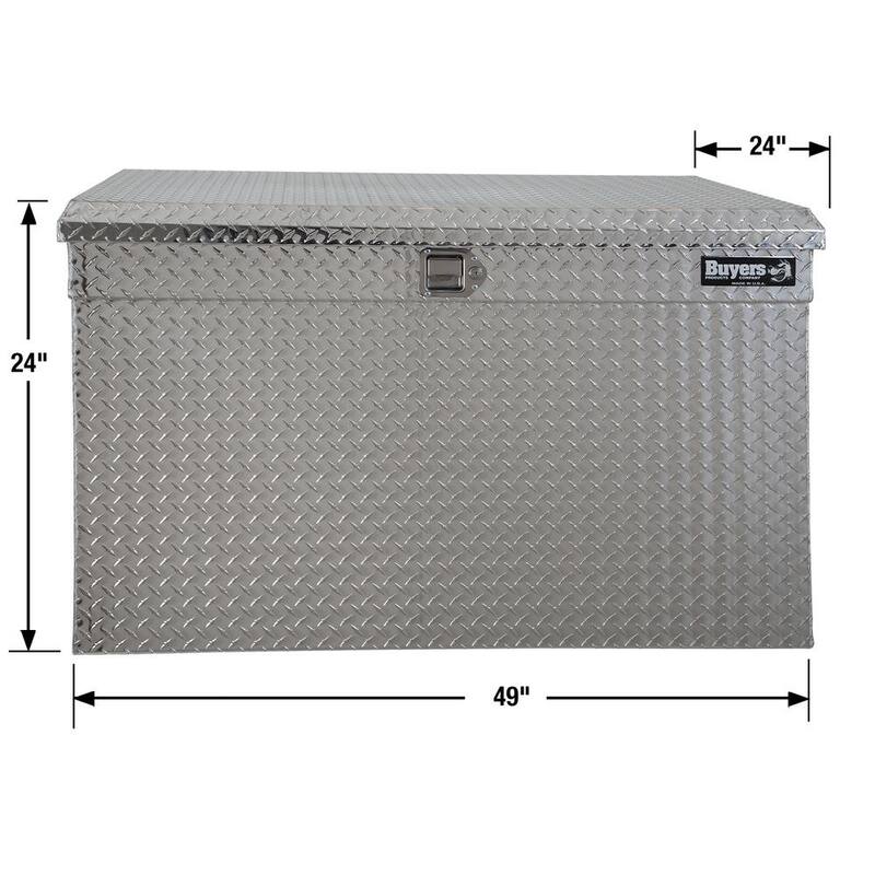 Buyer's Products 49 x 24 x 24 In Diamond Tread Aluminum All-Purpose Jumbo Chest Truck Toolbox - 1712110