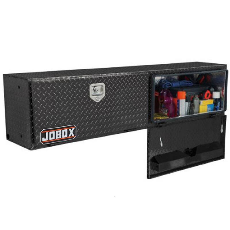 Crescent Jobox 96 in. Black Diamond Plate Aluminum Top Mount Truck Tool Box with Mounting Kit - 574002D