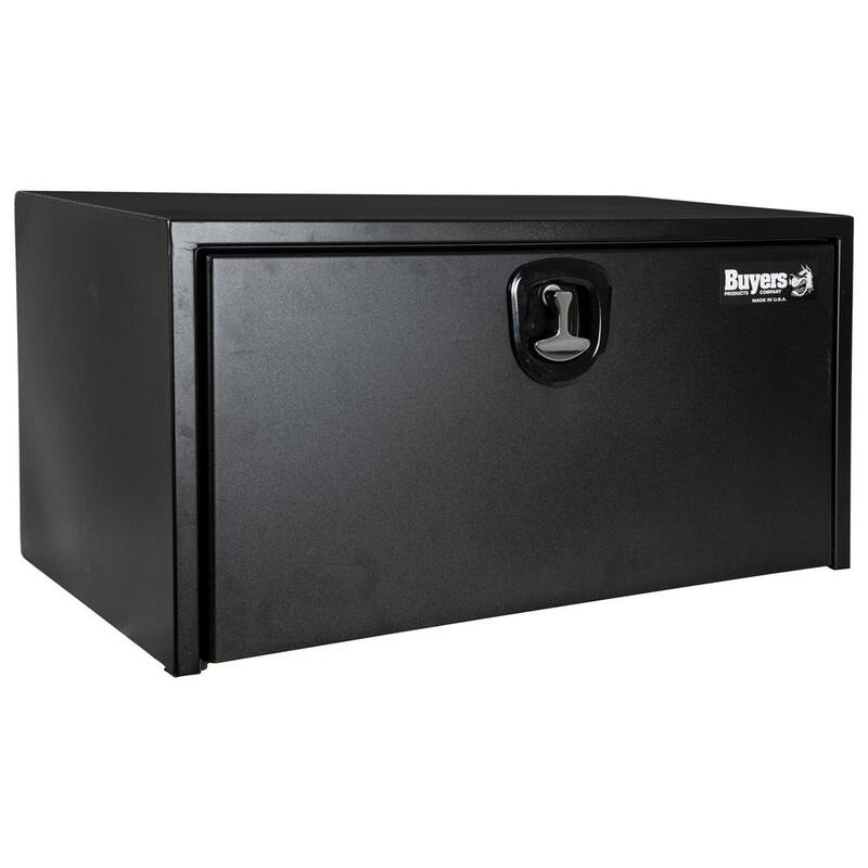 Buyers Products Company 18 in. x 18 in. x 36 in. Matte Black Textured Steel Underbody Truck Tool Box - 1732505