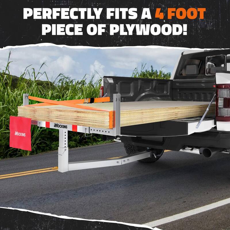 Mockins 2-in-1 Design Steel Pickup Truck Bed Extender with Ratchet Straps and 750 lbs. Capacity - MA-42