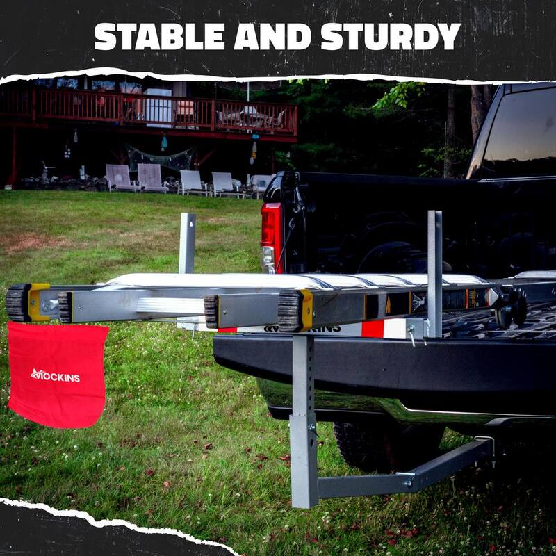 Mockins 2-in-1 Design Steel Pickup Truck Bed Extender with Ratchet Straps and 750 lbs. Capacity - MA-42