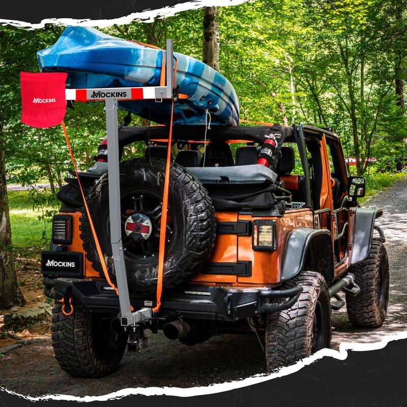 Mockins 2-in-1 Design Steel Pickup Truck Bed Extender with Ratchet Straps and 750 lbs. Capacity - MA-42