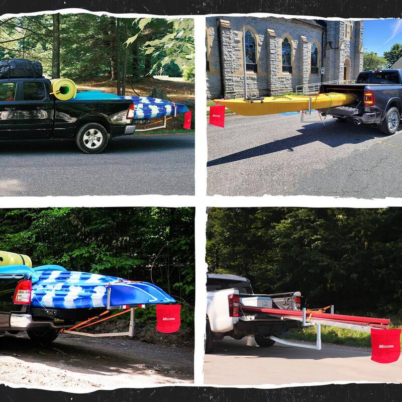 Mockins 2-in-1 Design Steel Pickup Truck Bed Extender with Ratchet Straps and 750 lbs. Capacity - MA-42