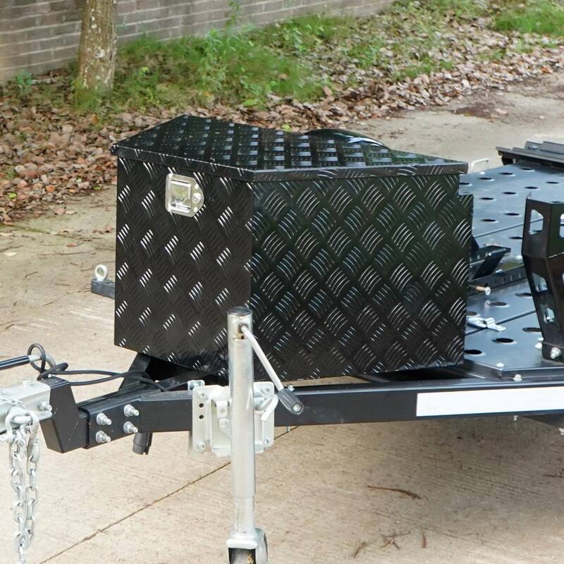 VEVOR Trailer Tongue Box 33 in. L Aluminum Alloy Diamond Plate Truck Tool Box with Lock and Keys for Pickup, Truck RV, Black - T33X19X18INCH8Q94V0