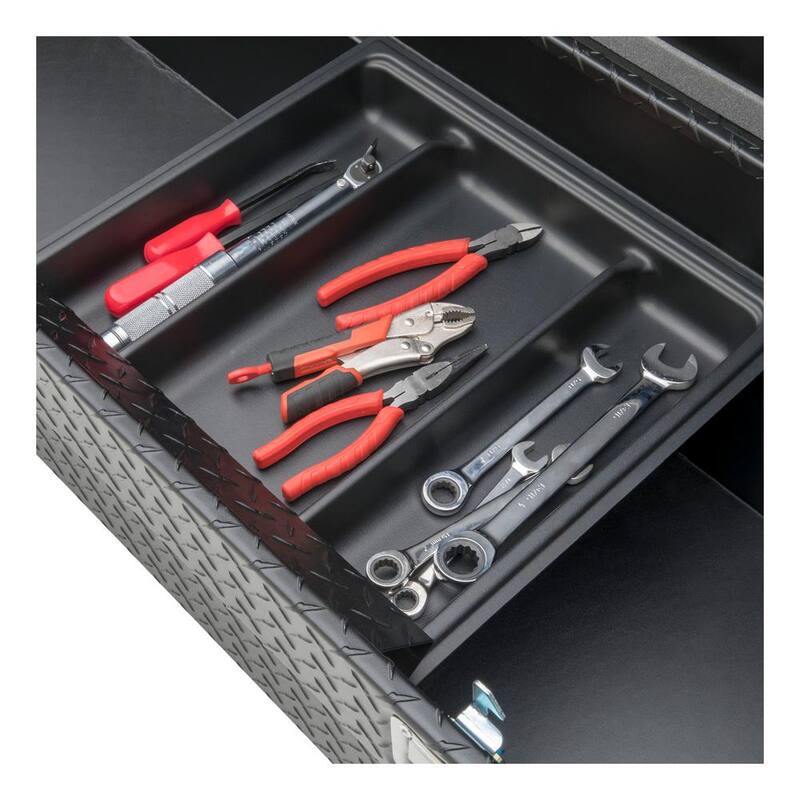 UWS 72.875 in. Matte Black Aluminum Full Size Crossbed Truck Tool Box - EC10643