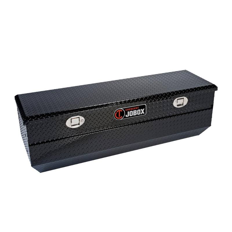 Crescent Jobox 61 in. Black Diamond Plate Aluminum Full Size Top Mount Truck Tool Box Chest with Gear-Lock Latch - 1-350002
