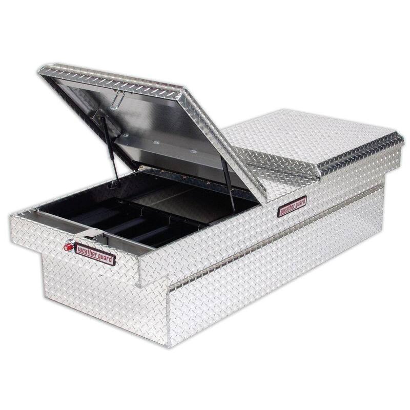 Weather Guard 71.5 Diamond Plate Aluminum Full Size Crossbed Truck Tool Box - 114-0-01