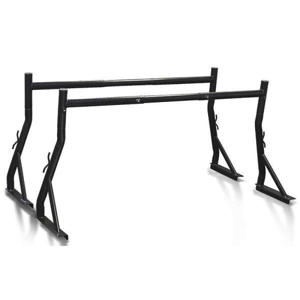 STARK USA 650 lbs. Load Capacity Universal Dual Bar Heavy-Duty Adjustable Cargo Truck Ladder Pick Up Rack in Black - 26500