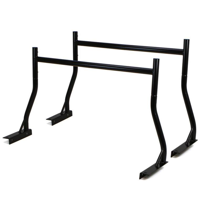 STARK USA 650 lbs. Load Capacity Universal Dual Bar Heavy-Duty Adjustable Cargo Truck Ladder Pick Up Rack in Black - 26500