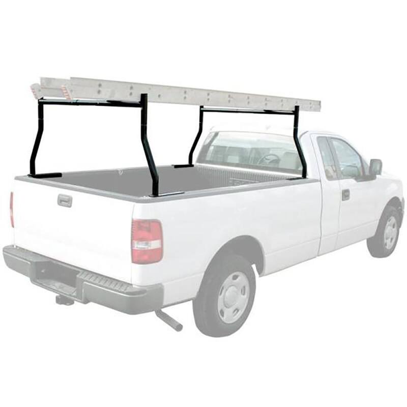 STARK USA 650 lbs. Load Capacity Universal Dual Bar Heavy-Duty Adjustable Cargo Truck Ladder Pick Up Rack in Black - 26500