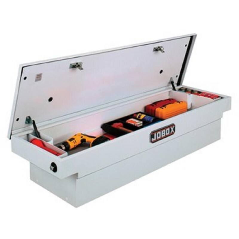 Crescent Jobox 71 in. White Steel Full Size Crossover Single Lid Truck Tool Box with Pushbutton Gear-Lock - PSC1455000