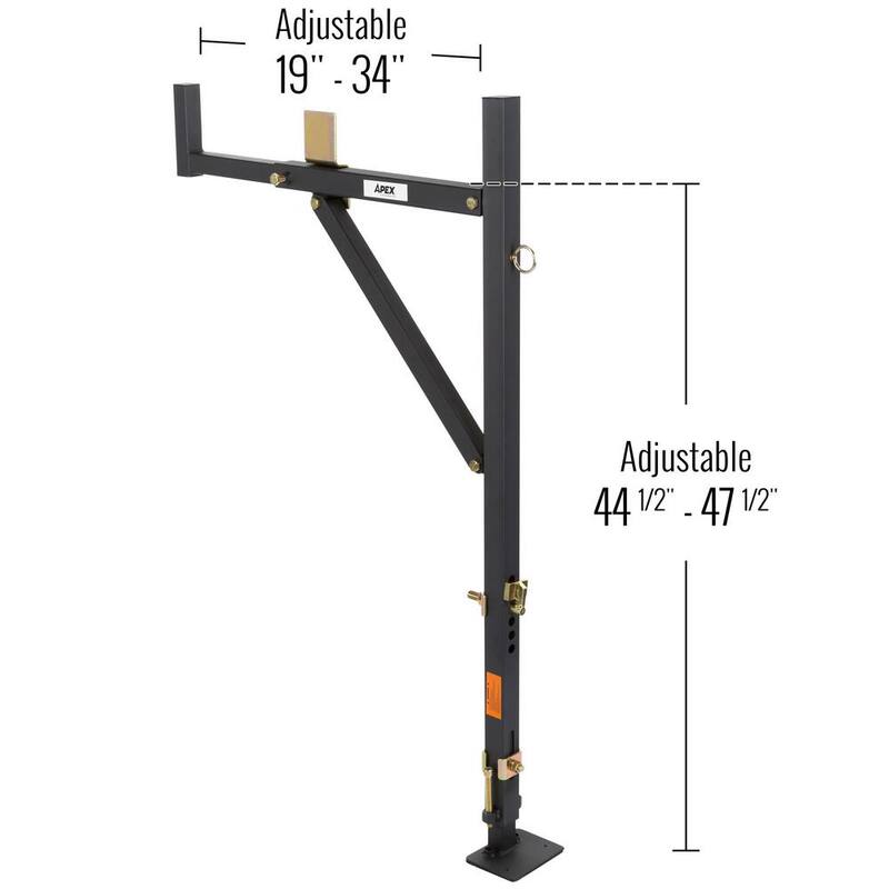 Elevate Outdoor 250 lbs. Adjustable No-Drill Steel Ladder Rack - NDSLR
