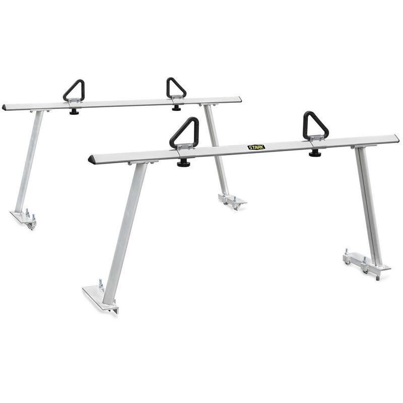 STARK USA 40 lbs. Aluminum Adjustable Pickup Truck Ladder Racks (Maximum 1,000 lbs. Weight Capacity) - 26507-H1