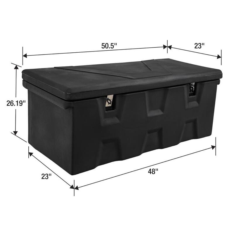 Buyers Products Company 26 in. x 23 in. x 51 in. Matte Black Plastic All-Purpose Truck Tool Box Chest - 1712255