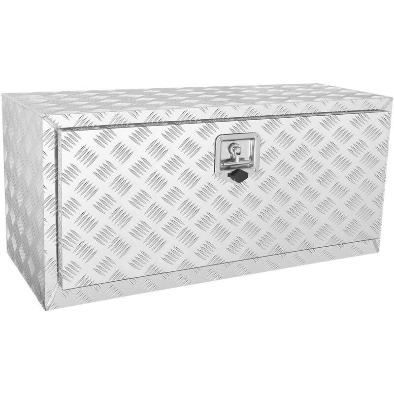 VEVOR 36 in. x 17 in. x 18 in. Underbody Truck Tool Box Aluminum Pickup Storage Box with Lock Keys Latch for Truck Van Trailer - CDK361718INCHPTVPV0