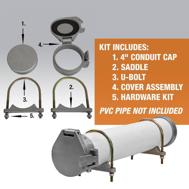 Buyers Products Company 4 in. Dia. PVC Conduit Carrier Tube Pipe Holder Mounting Kit for Work Vans and Utility Vehicles - CC400