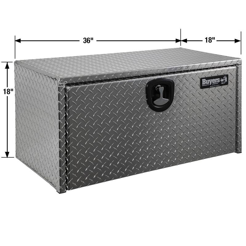 Buyers Products Company 18 in. x 18 in. x 36 in. Diamond Plate Tread Aluminum Underbody Truck Tool Box - 1735105