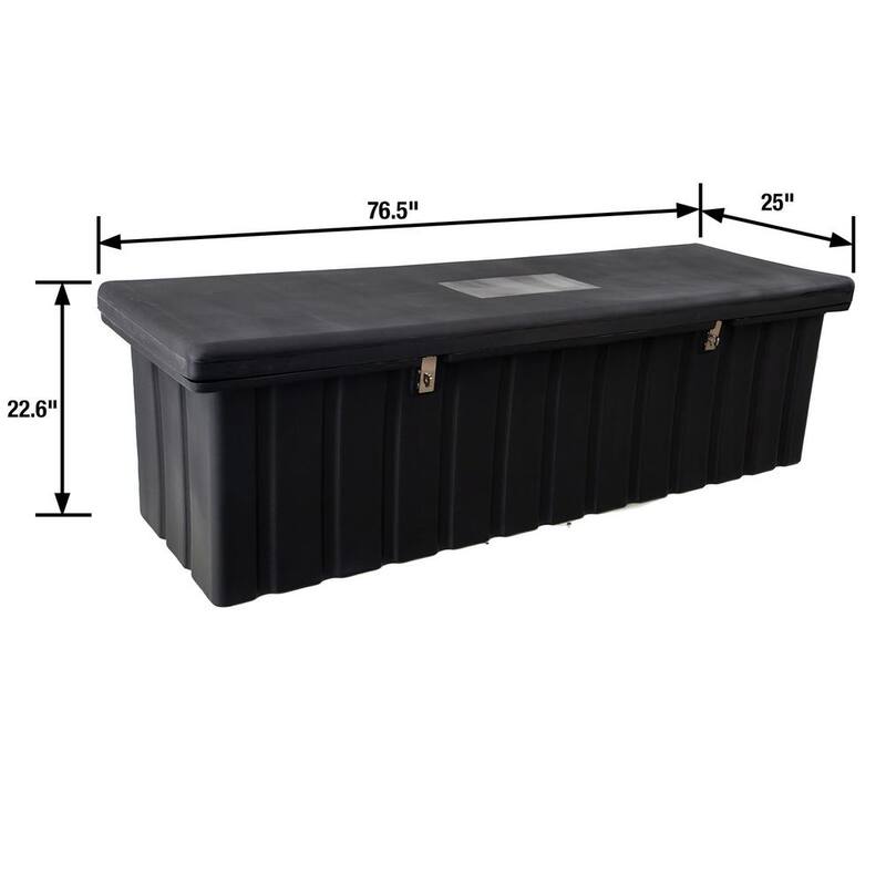 Buyers Products Company 23 in. x 25 in. x 77 in. Matte Black Plastic All-Purpose Truck Tool Box Chest - 1712260