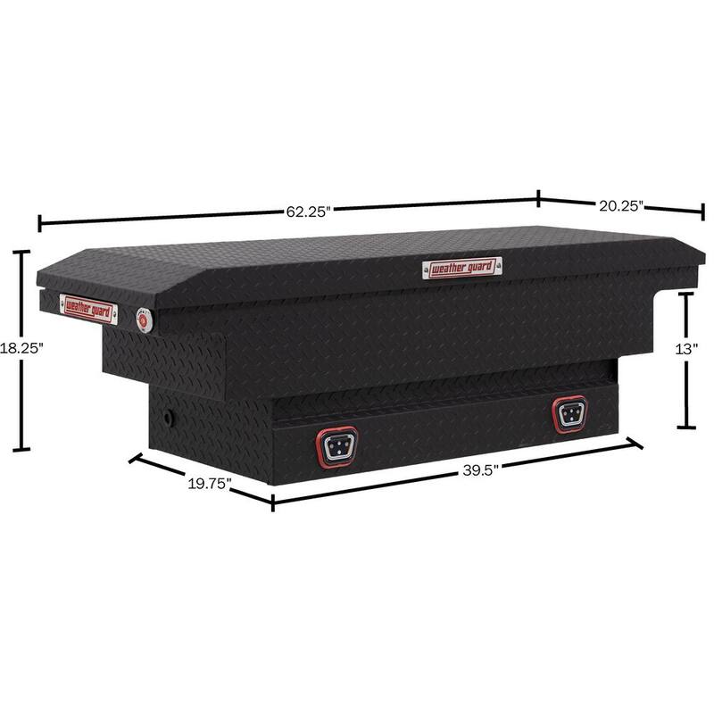Weather Guard 62.5 in. Matte Black Aluminum Compact Low Profile Crossover Truck Tool Box - 131-52-04